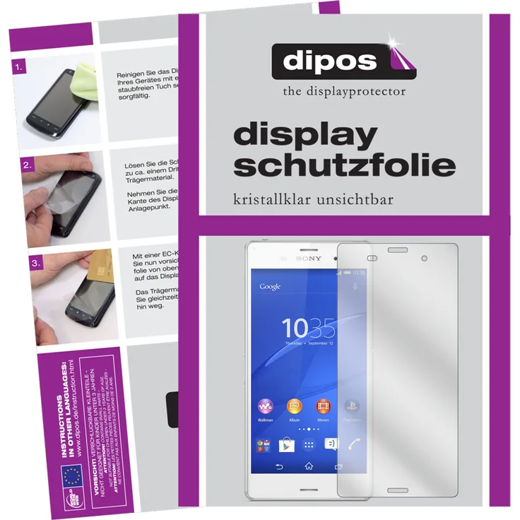 dipos 6x Schutzfolie klar kompatibel mit Sony xperia Z3 Folie Displayschutzfolie