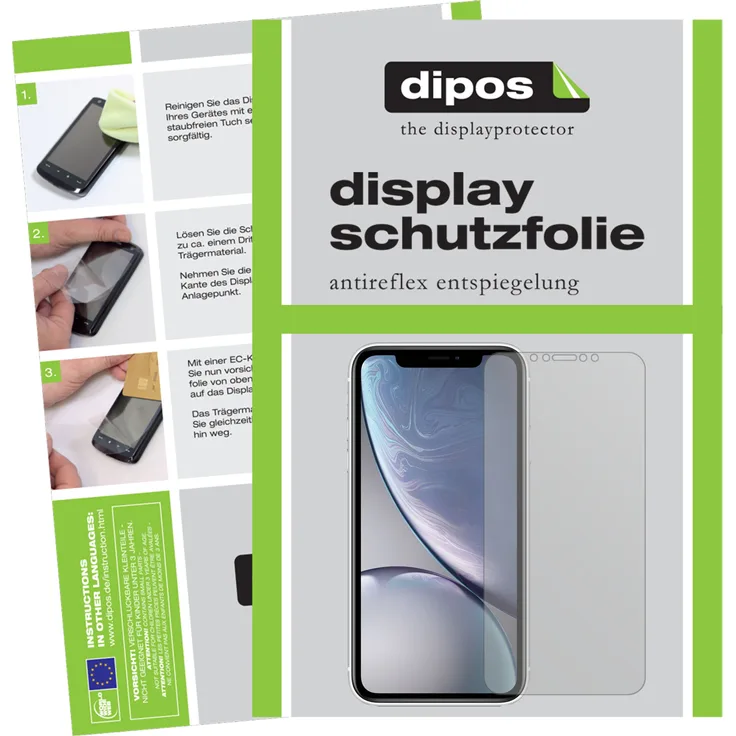 dipos 6x Schutzfolie matt kompatibel mit Apple iPhone xR Folie Displayschutzfolie