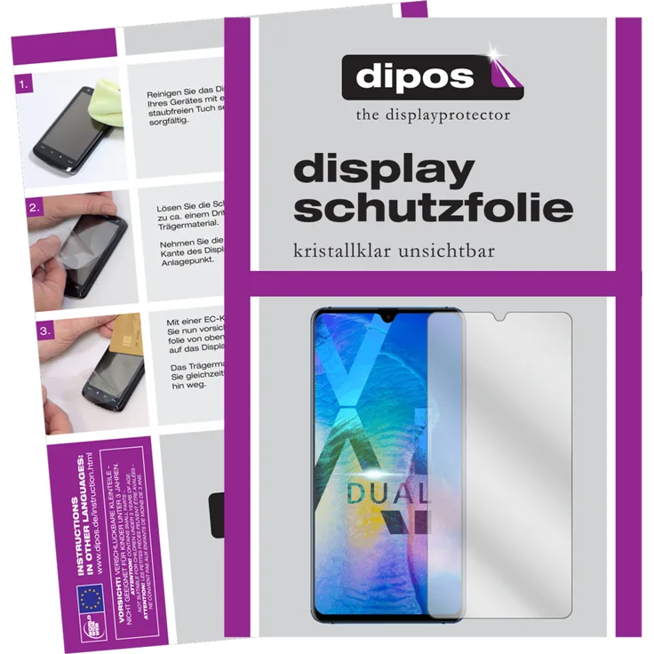 dipos 6x Schutzfolie klar kompatibel mit Huawei Mate 20 x Folie Displayschutzfolie