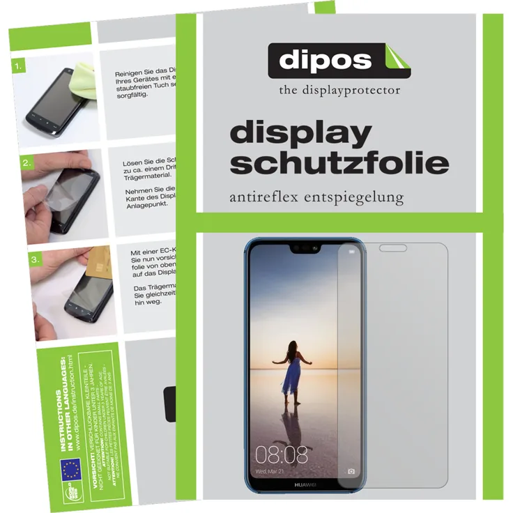 dipos 6x Schutzfolie matt kompatibel mit Huawei P20 Lite Folie Displayschutzfolie