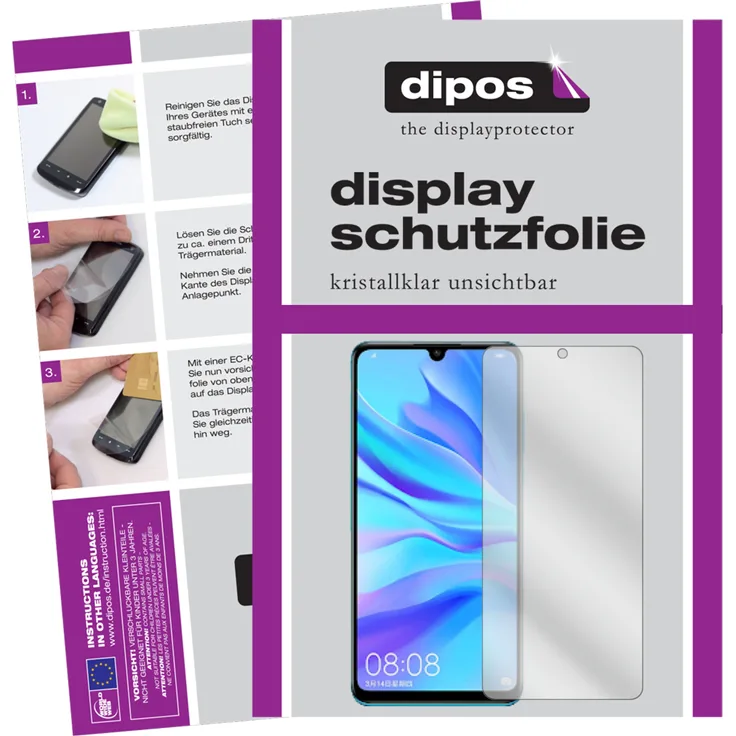 dipos 2x Schutzfolie klar kompatibel mit Huawei P30 Lite New Edition Folie Displayschutzfolie (bewusst kleiner als das Glas, da dieses gewölbt ist)