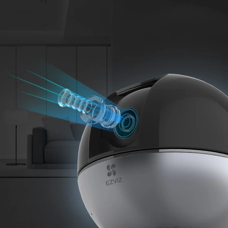 Ezviz C6W ezvc6w 2K+ Überwachungskamera, WLAN IP Kamera mit KI Personenerkennung, Auto Zoom Tracking und Zwei Wege Audio, schwenkbare und neigbare 4 MP Sicherheitskamera für den Innenbereich, schwarz, silber – Bild 6