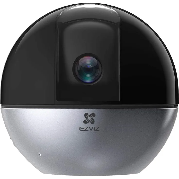 Ezviz C6W ezvc6w 2K+ Überwachungskamera, WLAN IP Kamera mit KI Personenerkennung, Auto Zoom Tracking und Zwei Wege Audio, schwenkbare und neigbare 4 MP Sicherheitskamera für den Innenbereich, schwarz, silber