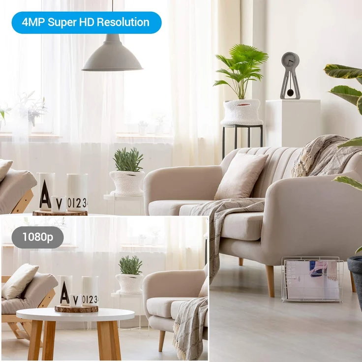 Ezviz C6W ezvc6w 2K+ Überwachungskamera, WLAN IP Kamera mit KI Personenerkennung, Auto Zoom Tracking und Zwei Wege Audio, schwenkbare und neigbare 4 MP Sicherheitskamera für den Innenbereich, schwarz, silber – Bild 5