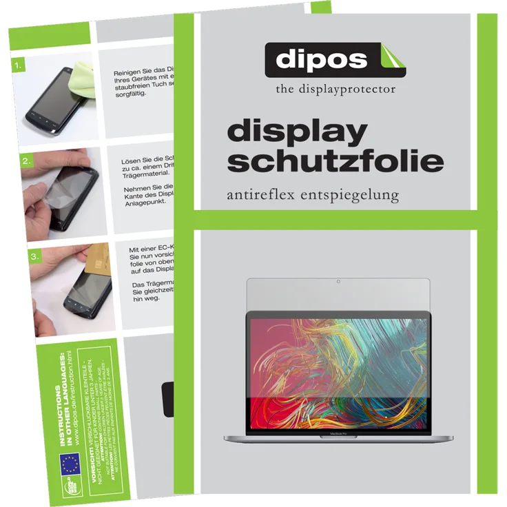 dipos 2x Schutzfolie matt kompatibel mit Apple MacBook Pro 13 Zoll (2020) Folie Displayschutzfolie