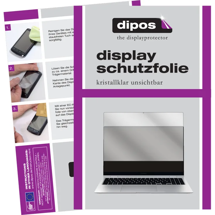 dipos 2x Schutzfolie klar kompatibel mit Samsung Galaxy Book Pro 360 15.6 Zoll Folie Displayschutzfolie