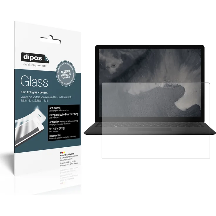 dipos 2x Panzerfolie matt kompatibel mit Microsoft Surface Laptop 2 13.5 Zoll Schutzfolie 9H Displayschutz-Folie
