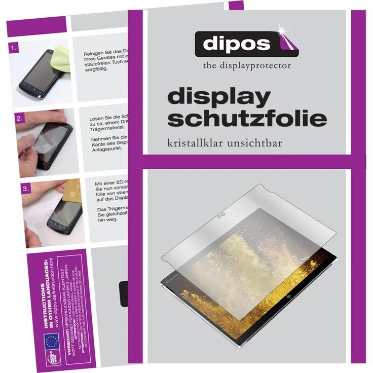 dipos 2x Schutzfolie klar kompatibel mit HP Elite x2 G4 12.3 Zoll Folie Displayschutzfolie