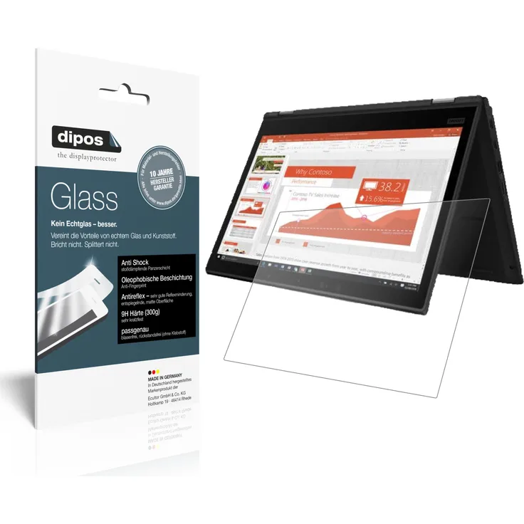 dipos 2x Panzerfolie matt kompatibel mit Lenovo Yoga x390 13.3 Zoll Schutzfolie 9H Displayschutz-Folie