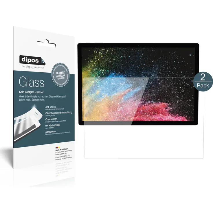 dipos 9H Panzerfolie kompatibel mit Microsoft Surface Book 3 15 Zoll Schutzfolie Displayschutz-Folie
