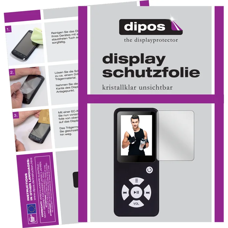 dipos 6x Schutzfolie klar kompatibel mit Bertronic BC01 Royal MP3-Player Folie Displayschutzfolie