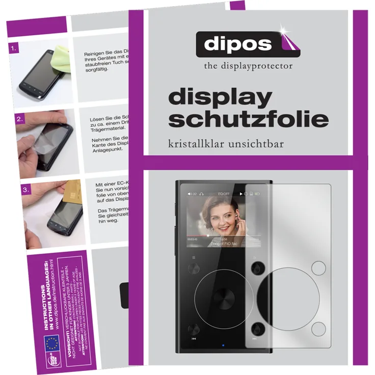 dipos 6x Schutzfolie klar kompatibel mit FiiO x1 II MP3-Player Folie Displayschutzfolie