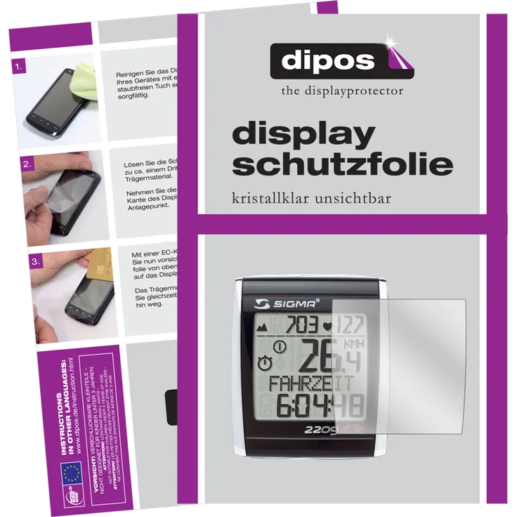 dipos 6x Schutzfolie klar kompatibel mit Sigma BC 2209 STS (E-Bike Display) Folie Displayschutzfolie