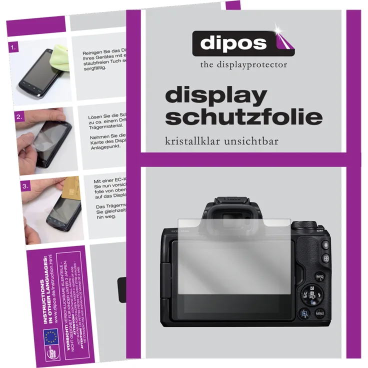dipos 6x Schutzfolie klar kompatibel mit Canon EOS M50 Folie Displayschutzfolie