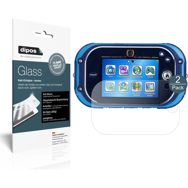 dipos 2x Panzerfolie matt kompatibel mit Vtech Kidizoom Touch 5.0 Schutzfolie 9H Displayschutz-Folie