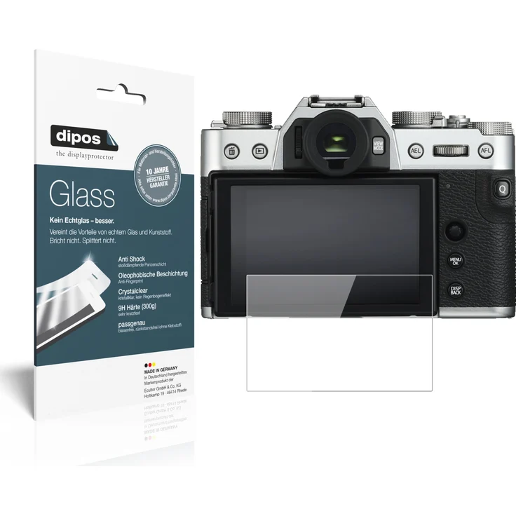dipos 2x Panzerfolie klar kompatibel mit Fujifilm x-T30 Schutzfolie 9H Displayschutz-Folie – Bild 1