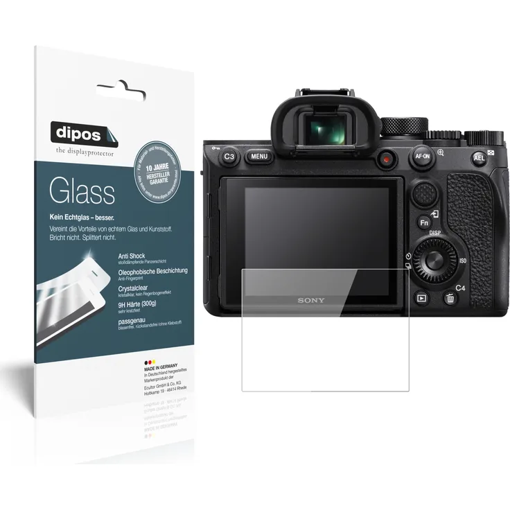 dipos Panzerfolie klar kompatibel mit Sony A7R IV Schutzfolie 9H Displayschutz-Folie