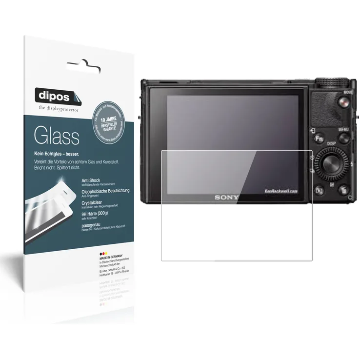 dipos 2x Panzerfolie klar kompatibel mit Sony Rx100 VII Schutzfolie 9H Displayschutz-Folie