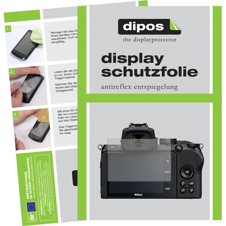 dipos 2x Schutzfolie matt kompatibel mit Nikon Z50 Folie Displayschutzfolie