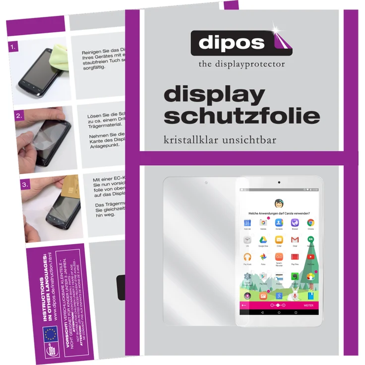 dipos 2x Schutzfolie klar kompatibel mit Telekom Tablet Puls Folie Displayschutzfolie – Bild 1