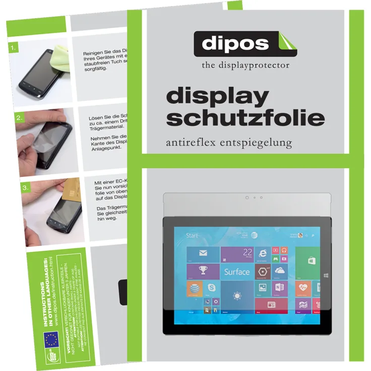 dipos 3x Schutzfolie matt kompatibel mit Microsoft Surface 3 (10,8 Zoll) Folie Displayschutzfolie