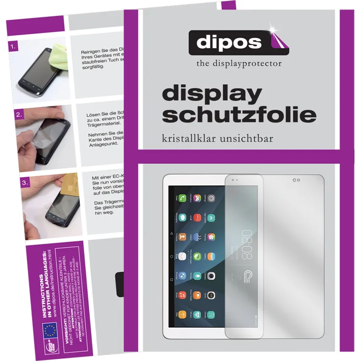 dipos 2x Schutzfolie klar kompatibel mit Huawei MediaPad T1 10 Zoll Folie Displayschutzfolie