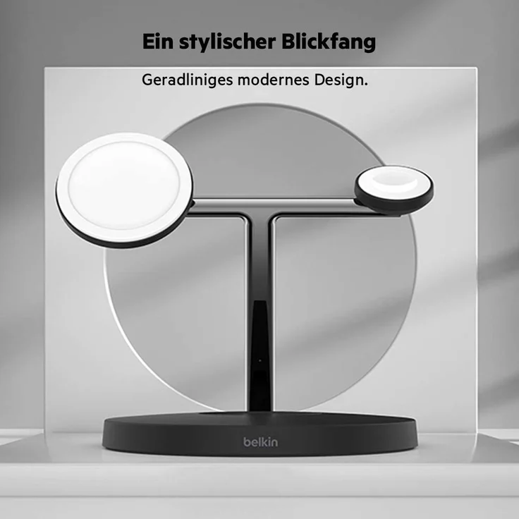 Belkin BoostCharge PRO drahtloses 3-in-1-Ladegerät mit MagSafe für iPhone 14, 13, 12 + Apple Watch + AirPods (lädt iPhone 14-Modelle magnetisch mit bis zu 15 W auf), schwarz (WIZ009vfBK) – Bild 5