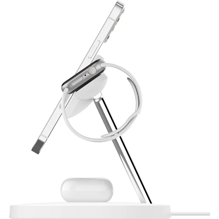 Belkin BoostCharge PRO drahtloses 3-in-1-Ladegerät mit MagSafe für iPhone 14, 13, 12 + Apple Watch + AirPods (lädt iPhone 14-Modelle magnetisch mit bis zu 15 W auf), weiß (WIZ009vfWH) – Bild 8