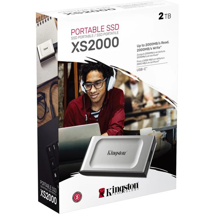 Kingston XS2000 - Solid-State-Disk - 2 TB - extern (tragbar) - USB 3.2 Gen 2x2 (USB-C Steckverbinder) – Bild 2