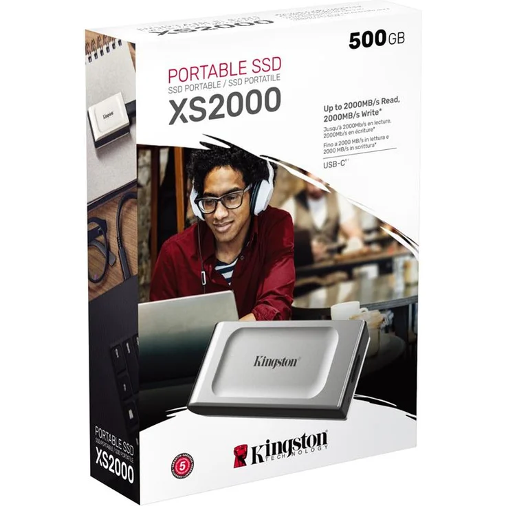 Kingston XS2000 - Solid-State-Disk - 500 GB - extern (tragbar) - USB 3.2 Gen 2x2 (USB-C Steckverbinder) – Bild 2