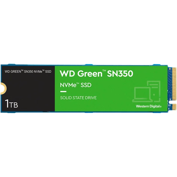 WD Green SN350 NVMe SSD WDS100T3G0C - Solid-State-Disk - 1 TB - intern - M.2 2280 - PCI Express 3.0 x4 (NVMe) – Bild 1