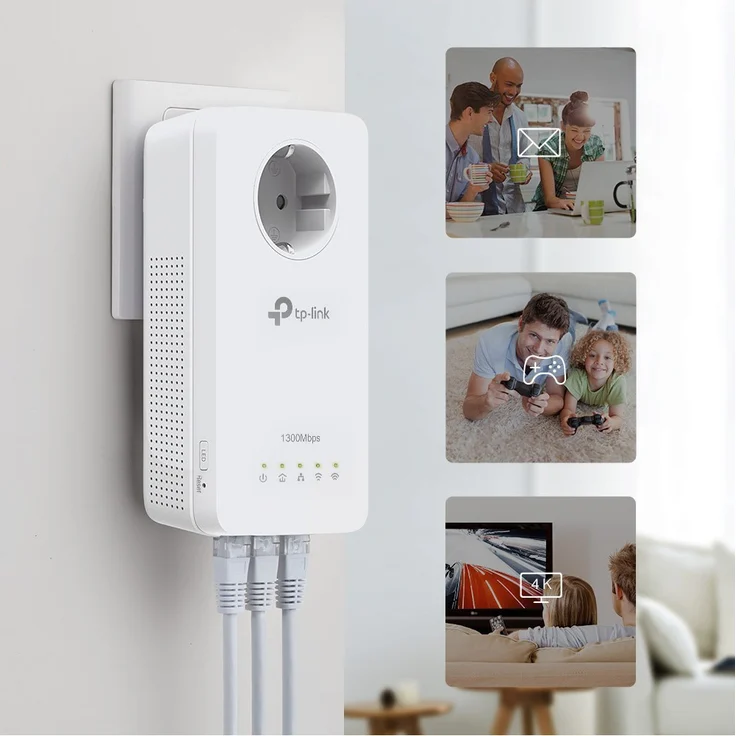 TP-Link AV1300 AC1200 Gigabit Passthrough Powerline ac Wi-Fi Kit, 2er-Pack – Bild 3