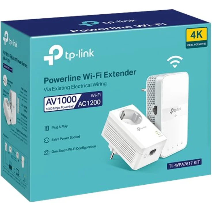 TP-Link TL-WPA7617 KIT AC1200 AV1000 Gigabit WLAN Powerline Adapter Kit Integrierte Steckdose – Bild 4