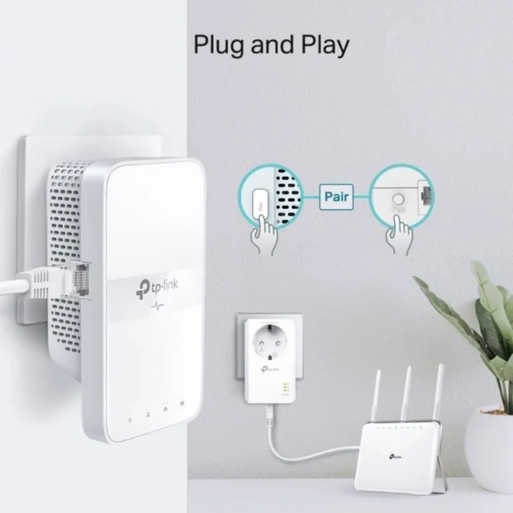TP-Link TL-WPA7617 KIT AC1200 AV1000 Gigabit WLAN Powerline Adapter Kit Integrierte Steckdose – Bild 5