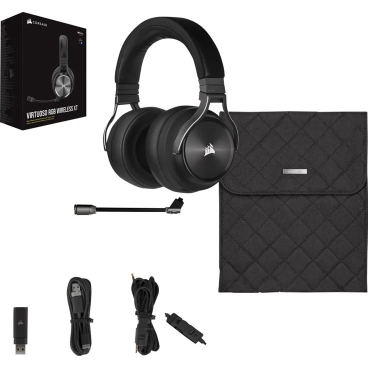 CORSAIR Gaming VIRTUOSO RGB XT - Headset - ohrumschließend - Bluetooth - 2,4 GHz Funkfrequenz - kabellos, kabelgebunden - USB, 3,5 mm Stecker - Slate – Bild 5