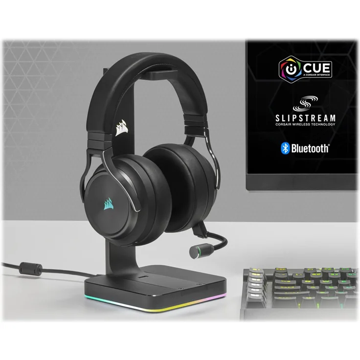 CORSAIR Gaming VIRTUOSO RGB XT - Headset - ohrumschließend - Bluetooth - 2,4 GHz Funkfrequenz - kabellos, kabelgebunden - USB, 3,5 mm Stecker - Slate – Bild 7
