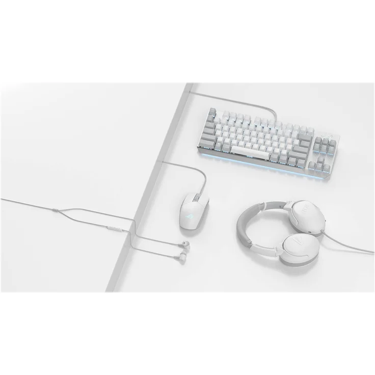 ASUS ROG Strix Go Core Moonlight White - Headset - ohrumschließend - kabelgebunden - 3,5 mm Stecker - Mondlichtweiß (90YH0381-B1UA00) – Bild 2