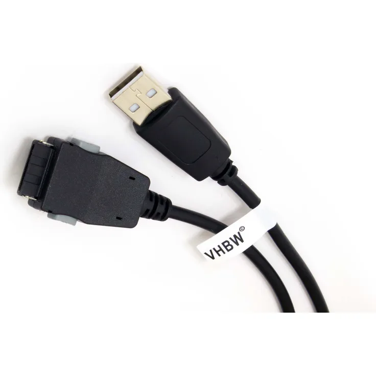 VHBW USB Datenkabel kompatibel mit Samsung SGH-Z130, SGH-Z140, SGH-Z500, SGH-Z500V, SGH-ZM60, SGH-ZV10, SGH-ZV30 Handy - schwarz 100cm