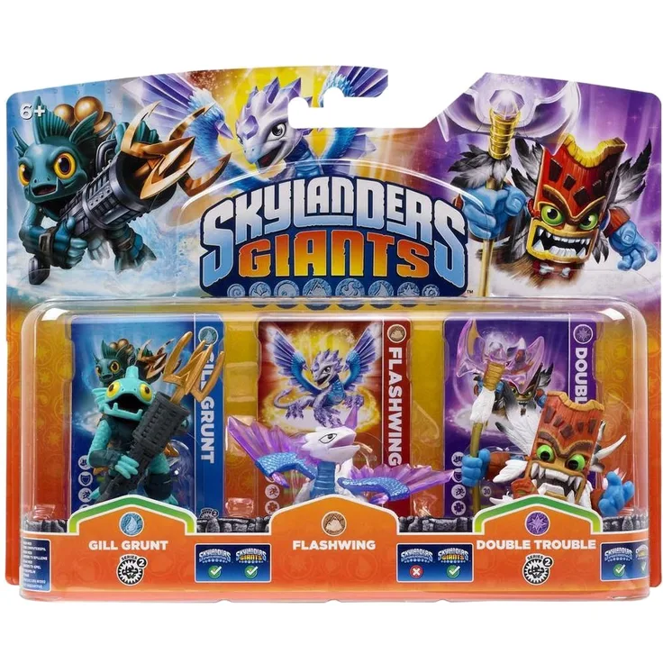 Activision Skylanders: Giants Figur Flashwing + Gill Grunt + Double Trouble 