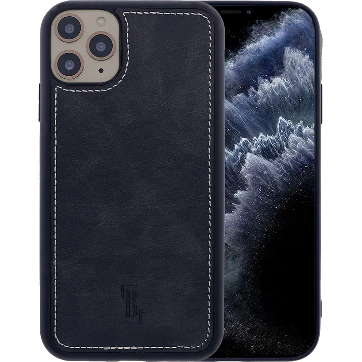 BURKLEY Apple iPhone 11 Pro Max - FLEX - Leder Hülle Case Bumper Cover - Schwarz