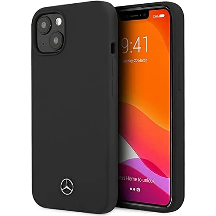 Mercedes-Benz Silicone Line - iPhone 13 mini - Schwarz - Hard Cover - Original Schutzhülle Cover Case Handyhülle (MEHCP13SSILBK)