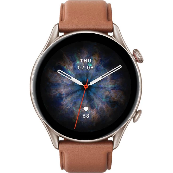 Amazfit GTR 3 Smartwatch Unisex, 46mm, Aluminiumgehäuse, Lederarmband, Brown Leather – Bild 2