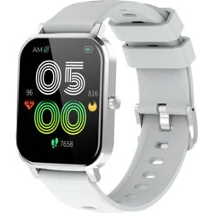 Denver SW-181 Smartwatch Unisex, 43mm, Metallgehäuse, Kunststoffarmband, Grau