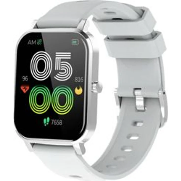 Denver SW-181 Smartwatch Unisex, 43mm, Metallgehäuse, Kunststoffarmband, Grau – Bild 1