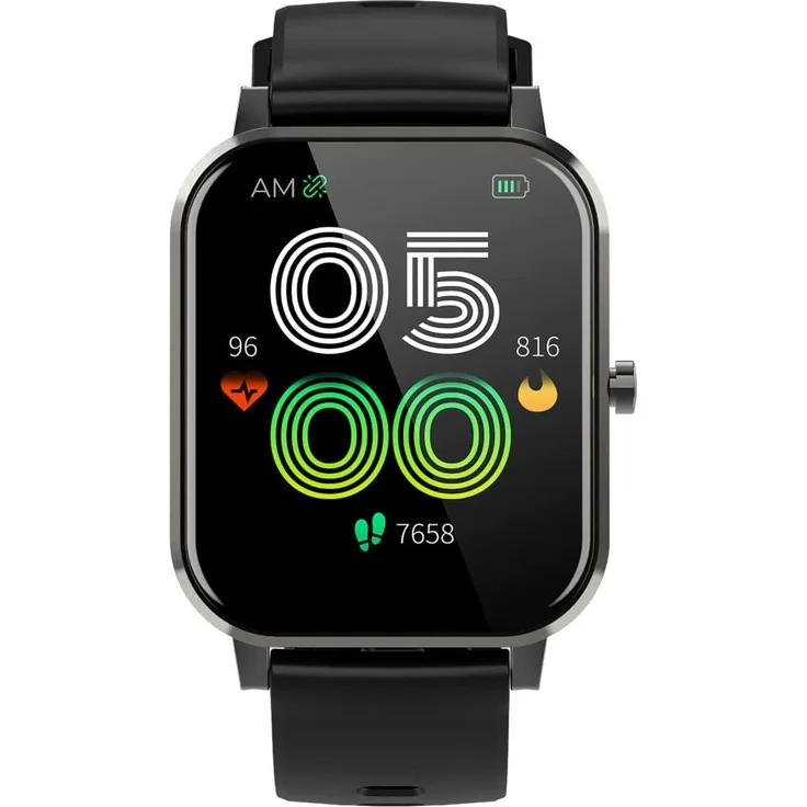 Denver SW-181 Smartwatch Unisex, 43mm, Metallgehäuse, Kautschukarmband, Black