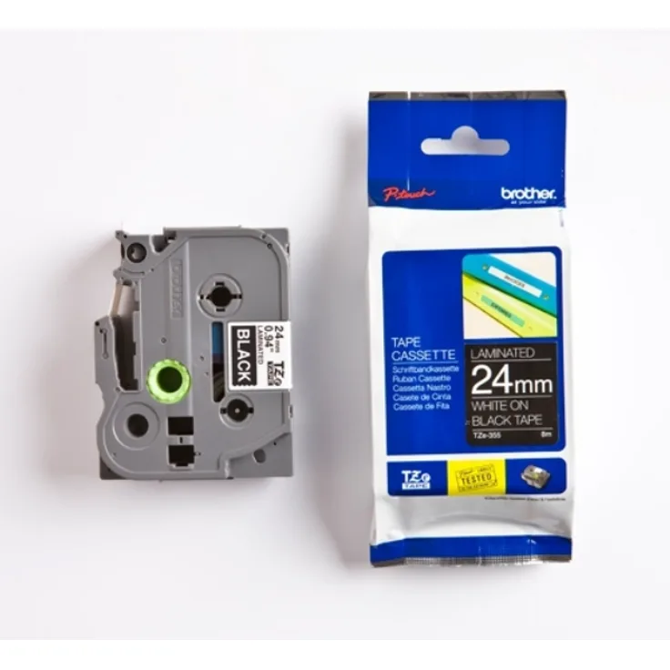 Brother TZE-355 Druckerzubehör white schwarz original - Preisvergleich