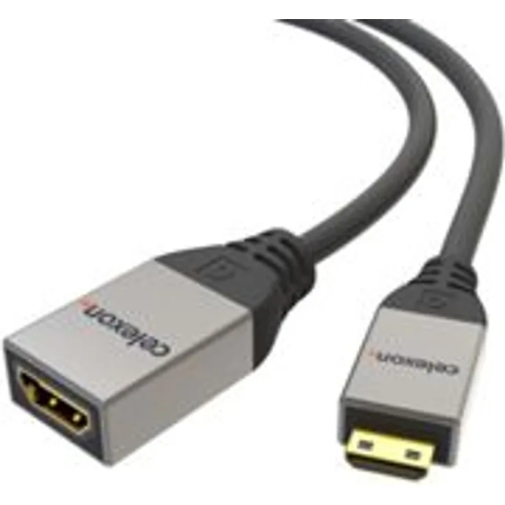 Celexon Mini HDMI auf HDMI M-F Adapter mit Ethernet - 2.0a-b 4K 0,25m - Professional Line