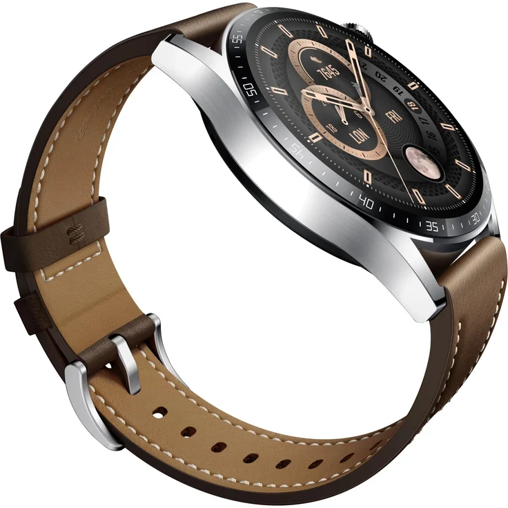 Huawei Watch GT3 Smartwatch GPS, Unisex, 46mm, Lederarmband, Brown Leather – Bild 5