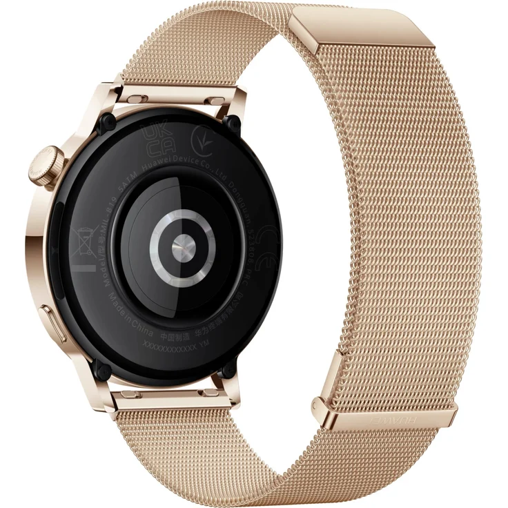 Huawei Watch GT3 Smartwatch GPS, Unisex, 42mm, Melanaisearmband, Goldfarben – Bild 4