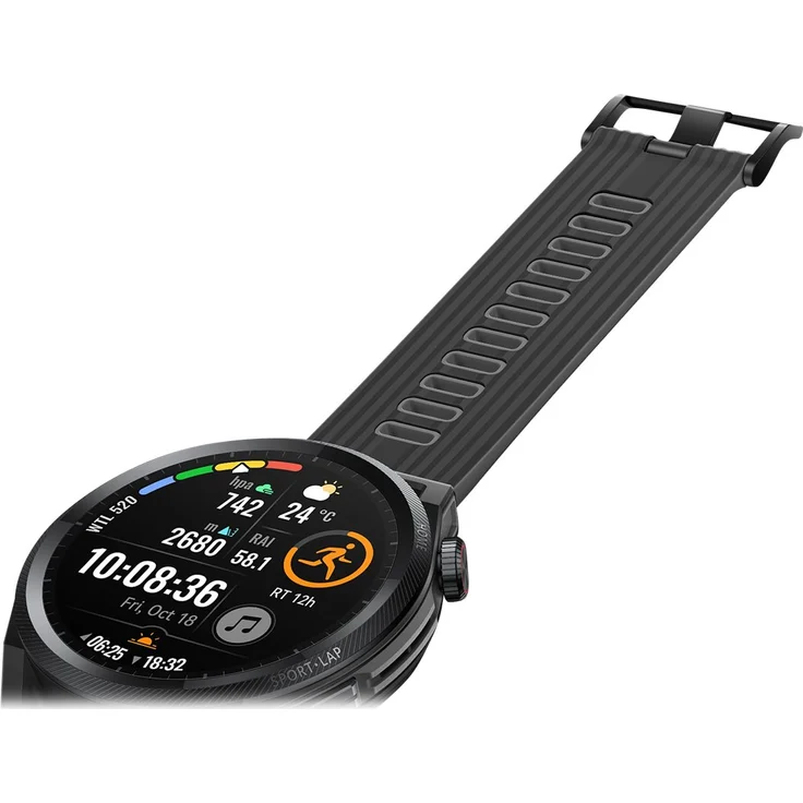 Huawei Watch GT Runner Smartwatch GPS, Unisex, 46mm, Keramikgehäuse, Kunststoffarmband, Schwarz – Bild 6